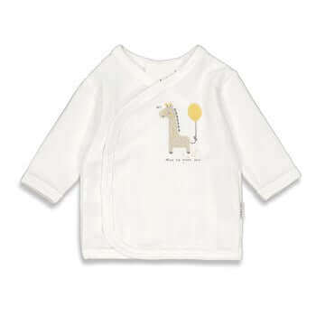 Feetje Omslagshirt Giraffe wit