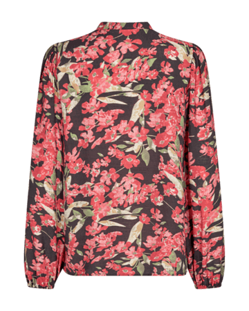 Freequent TUALIPA-Shirt Schwarz mit Rococco-Rot