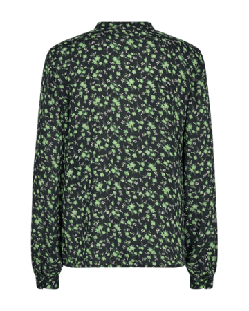 Freequent Blouse ADNEY Black w Piquant Green