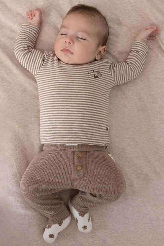 Feetje Little Forest Friends Broek Taupe Melange
