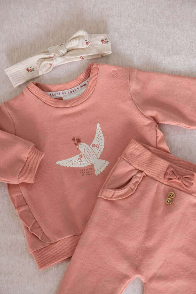 Feetje Sending Love Longsleeve Ruches Brique