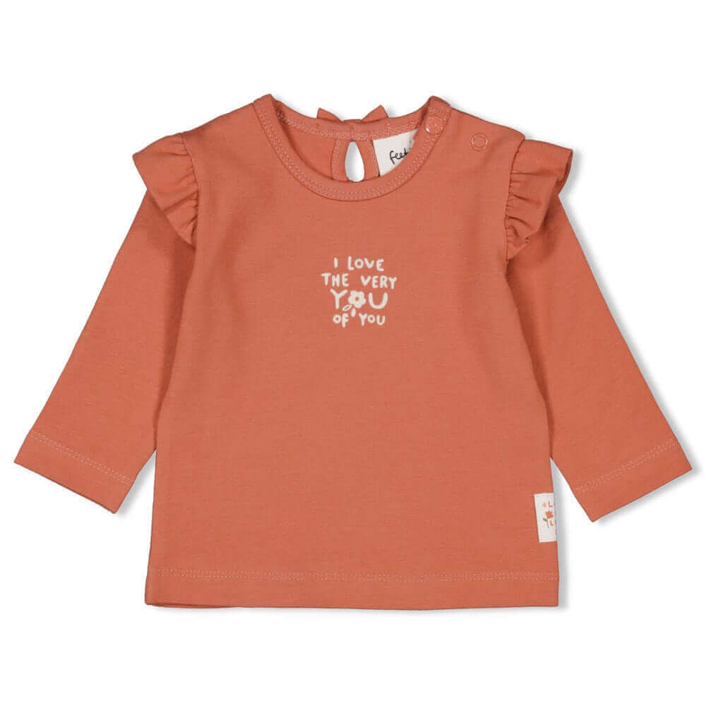 Feetje Sending Love Longsleeve Ruches Brique