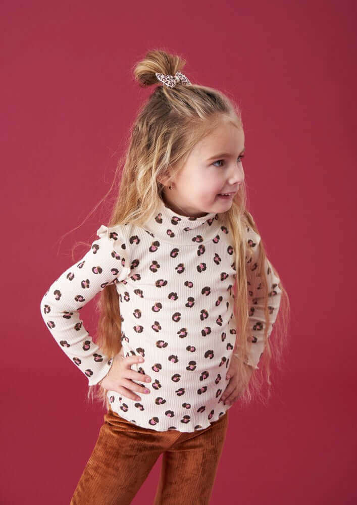 Jubel Color Me Panther Langarm Rollkragenpullover Offwhite