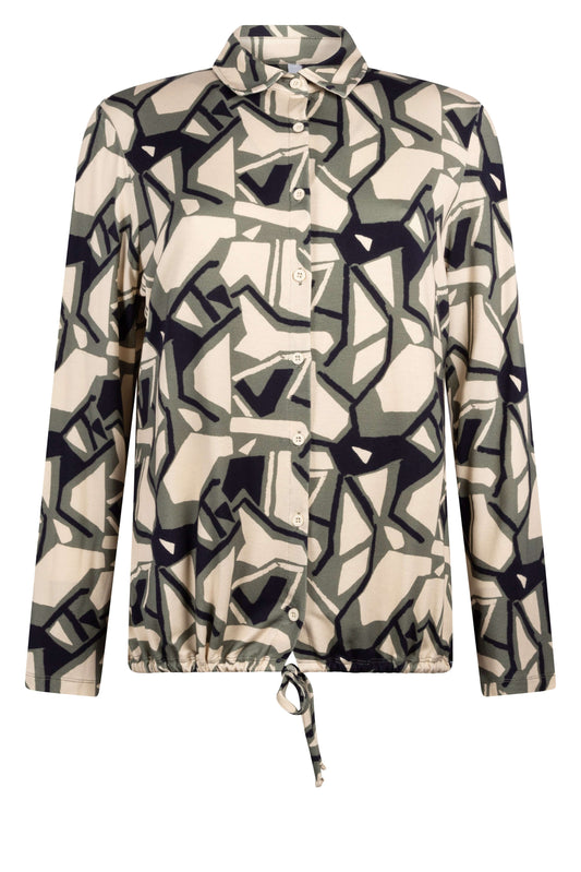 Zoso Allover printed Blouse Edith green/navy/ivory