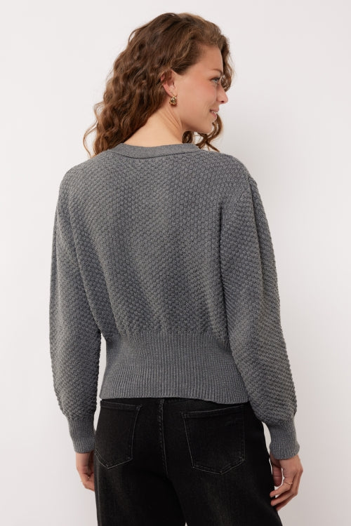 G-Maxx, DOLORES, knitting cardigan, Grey Melange