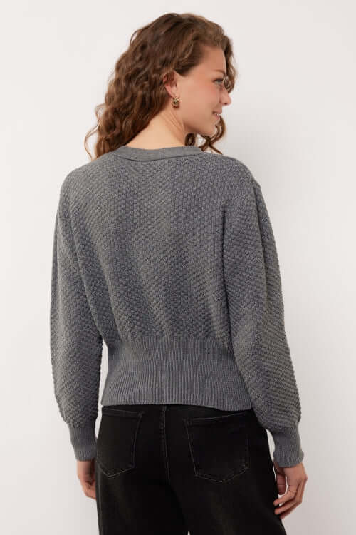 G-Maxx, DOLORES, knitting cardigan, Grey Melange