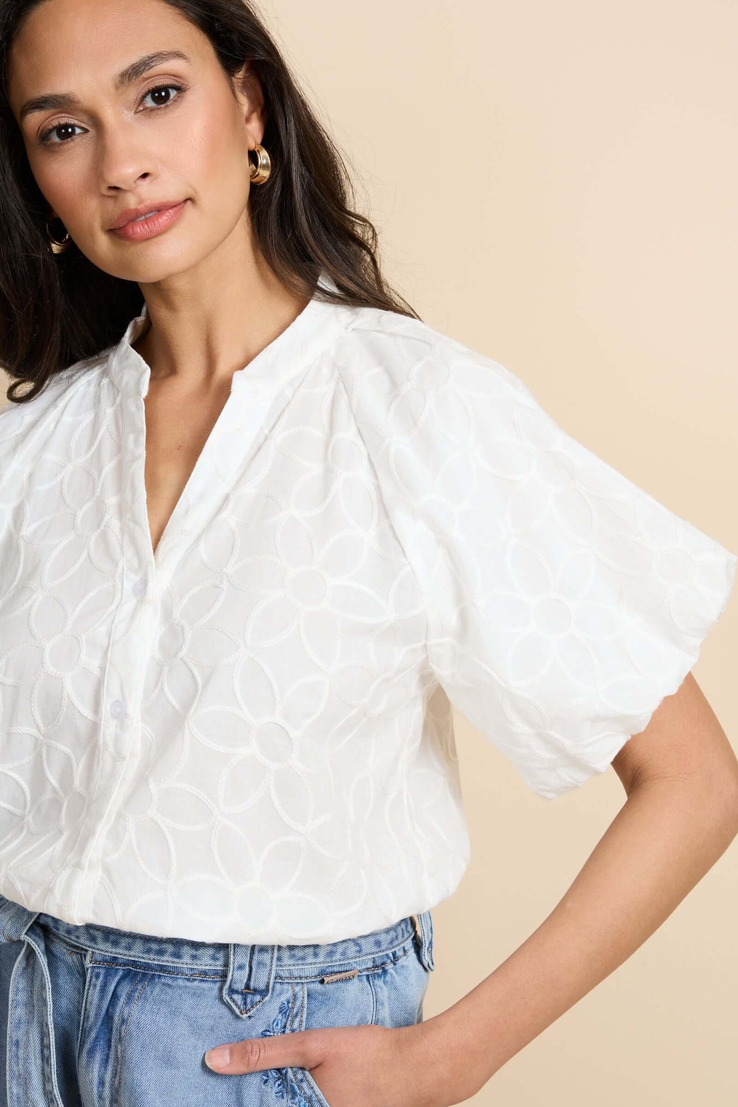 G-maxx Blouse, Thalia, Off White