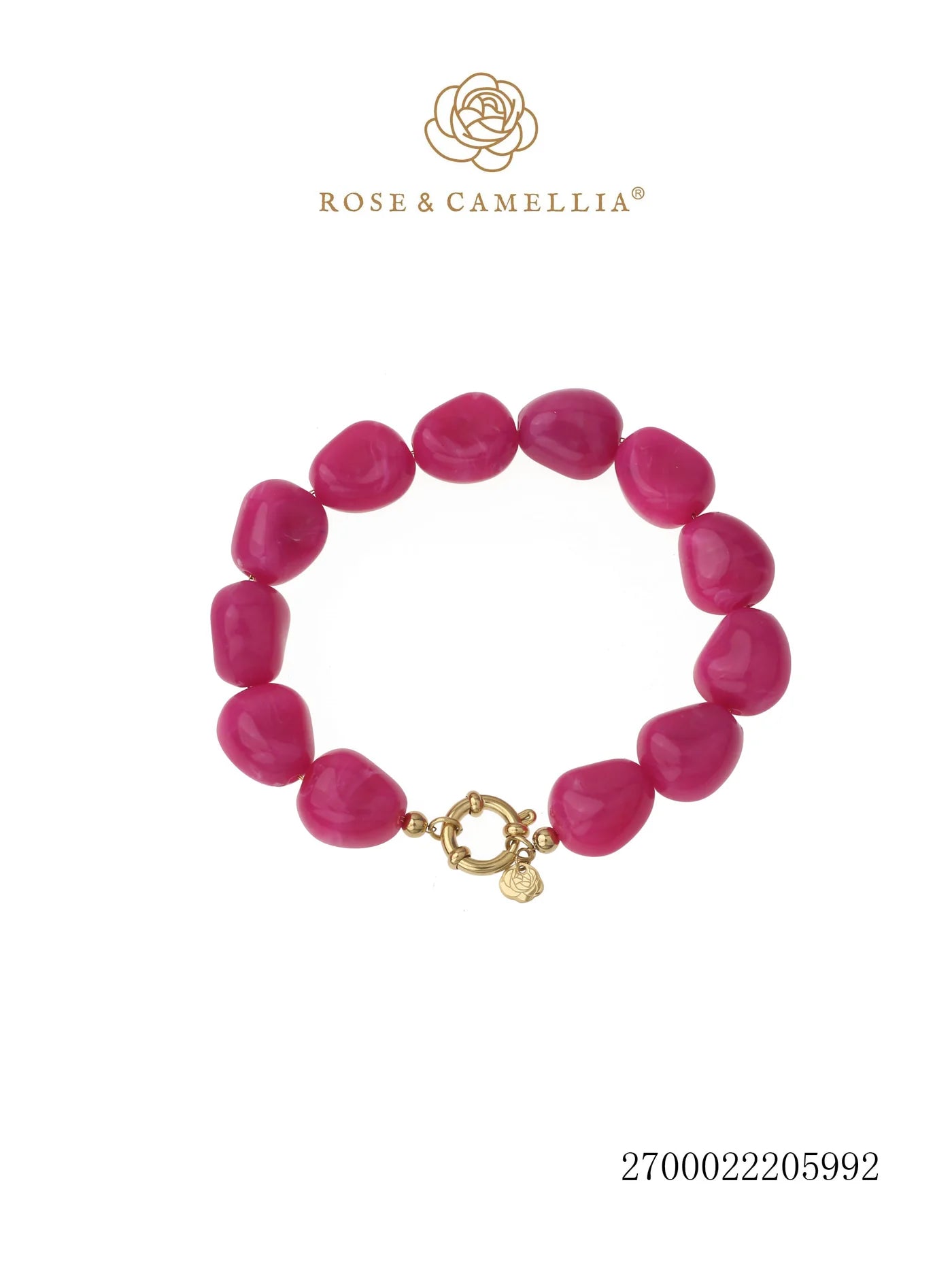 Rose & Camillia, Chunky armband, Roze