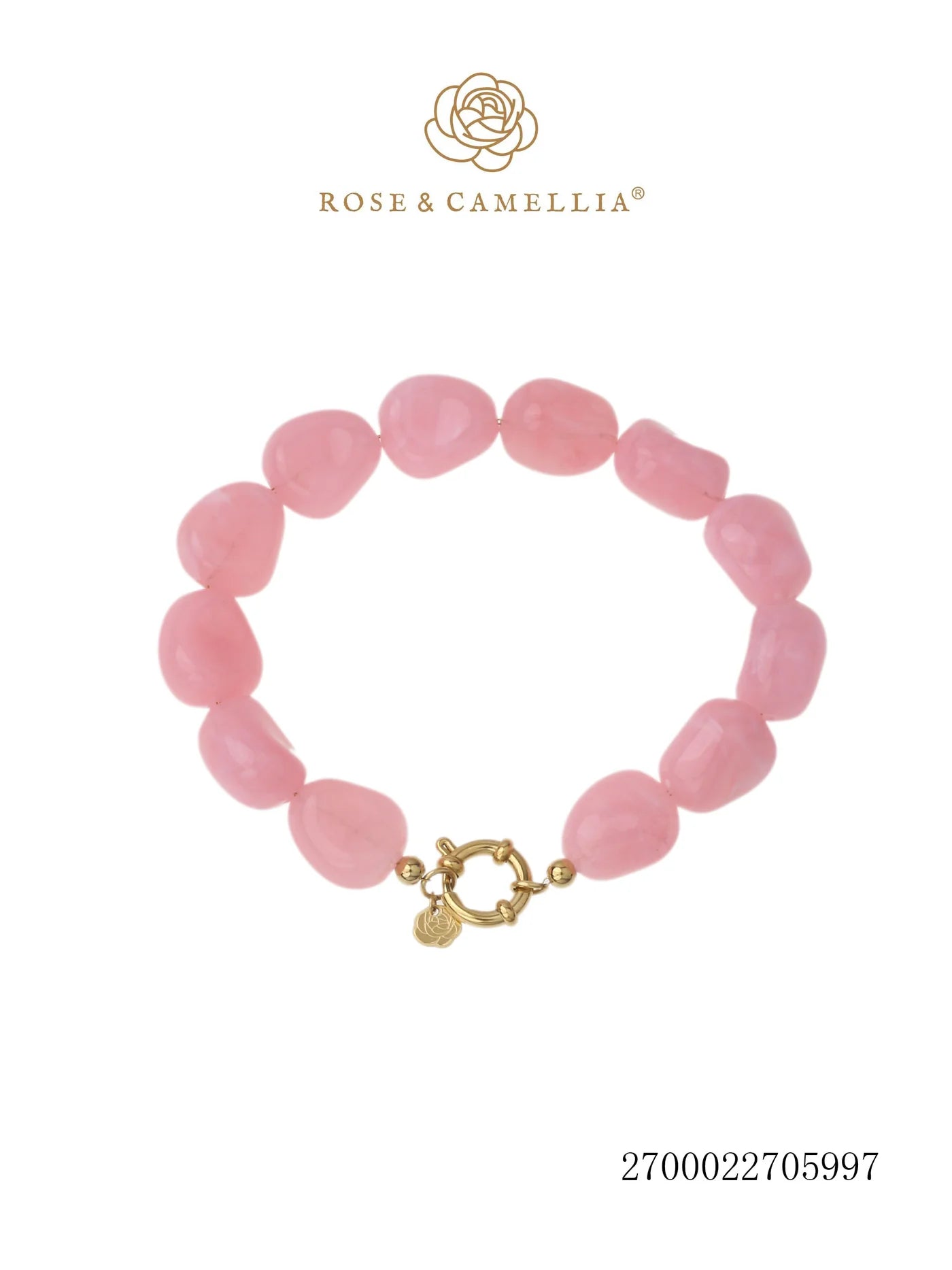 Rose & Camillia, Chunky armband, Licht Roze
