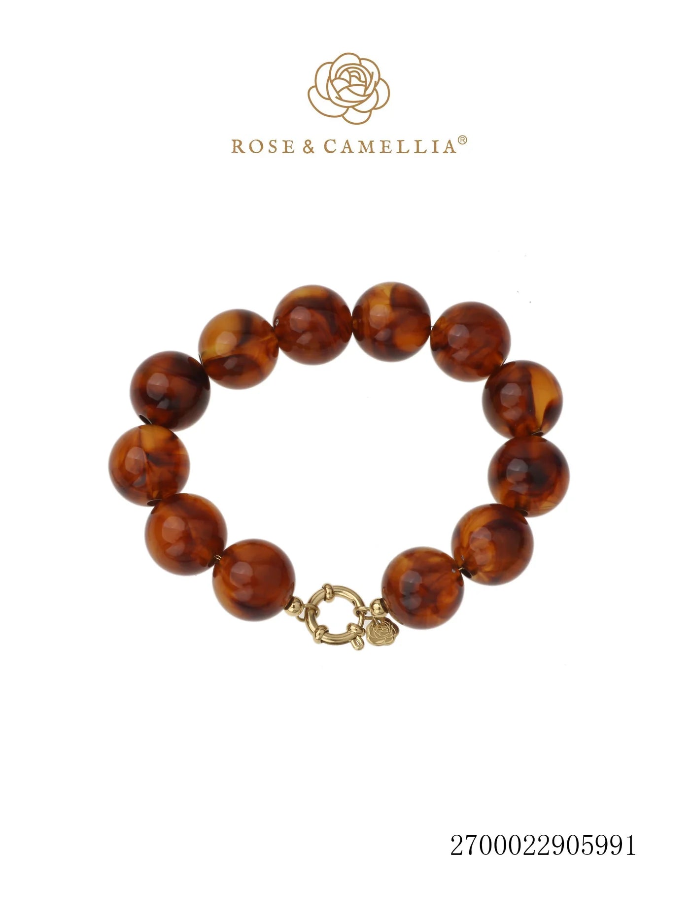 Rose & Camillia, Chunky armband, Bruin