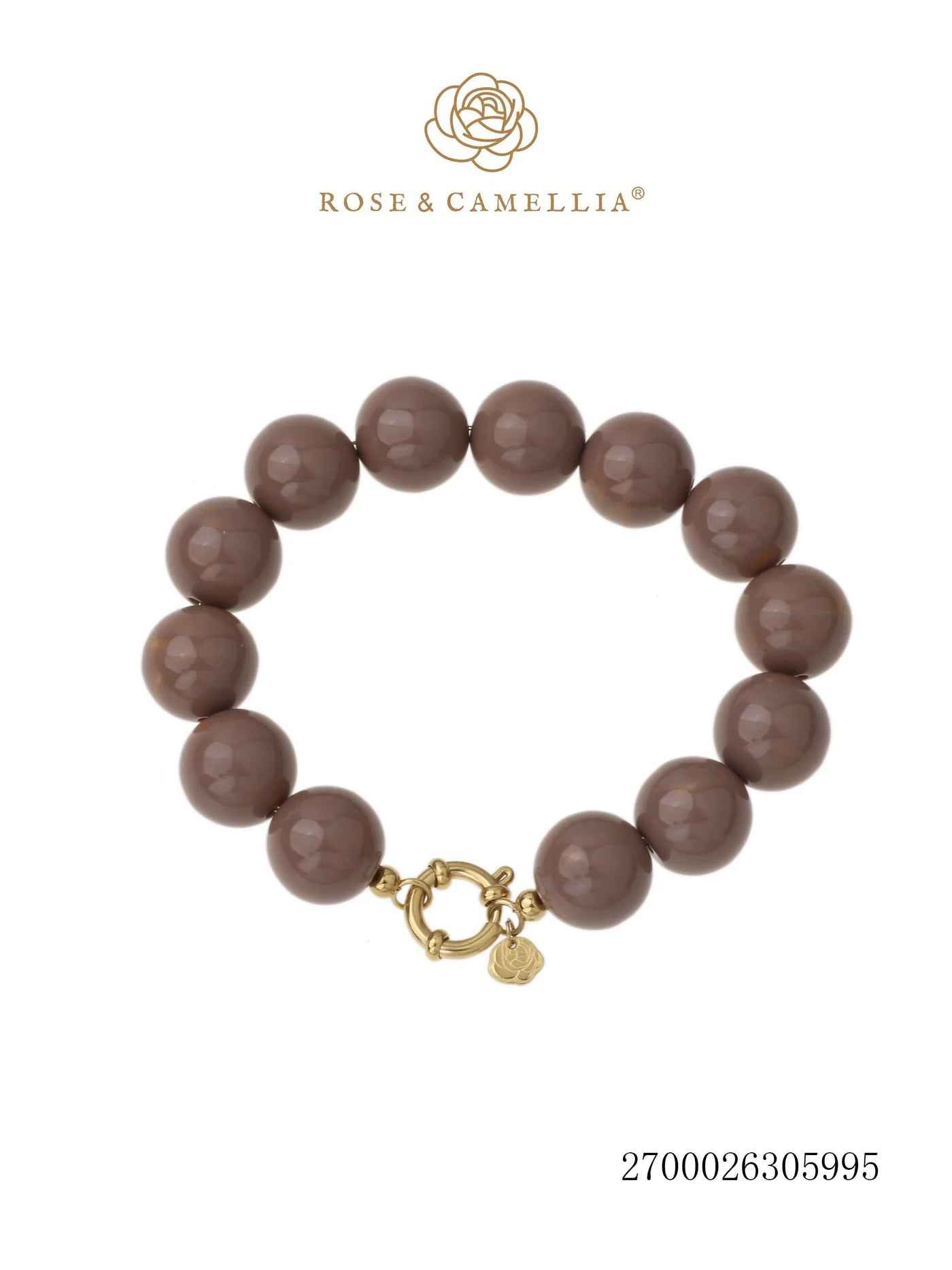 Rose & Camillia, Chunky armband, Bruin