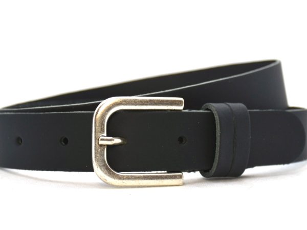 Dames Riem, Metallic Leder, Zwart