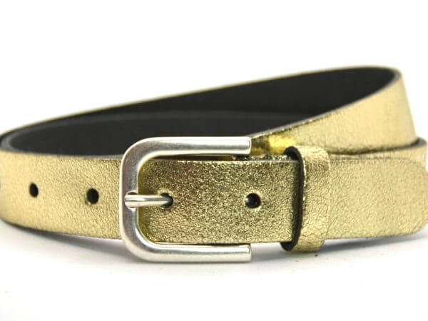 Dames Riem, Metallic Leder, Goud
