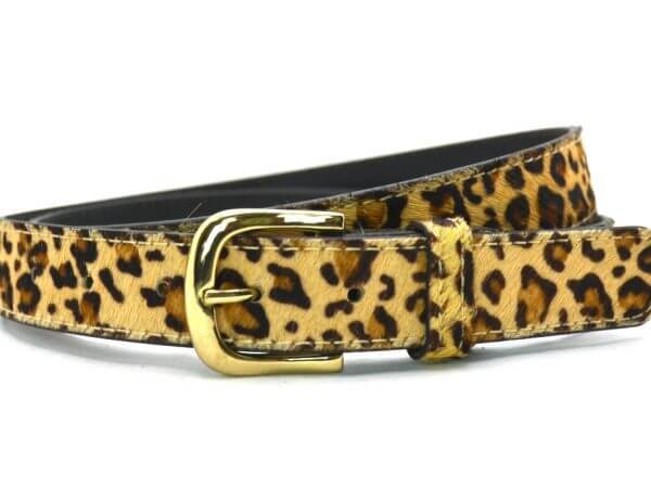 Dames Riem, Metallic Leder, Panter