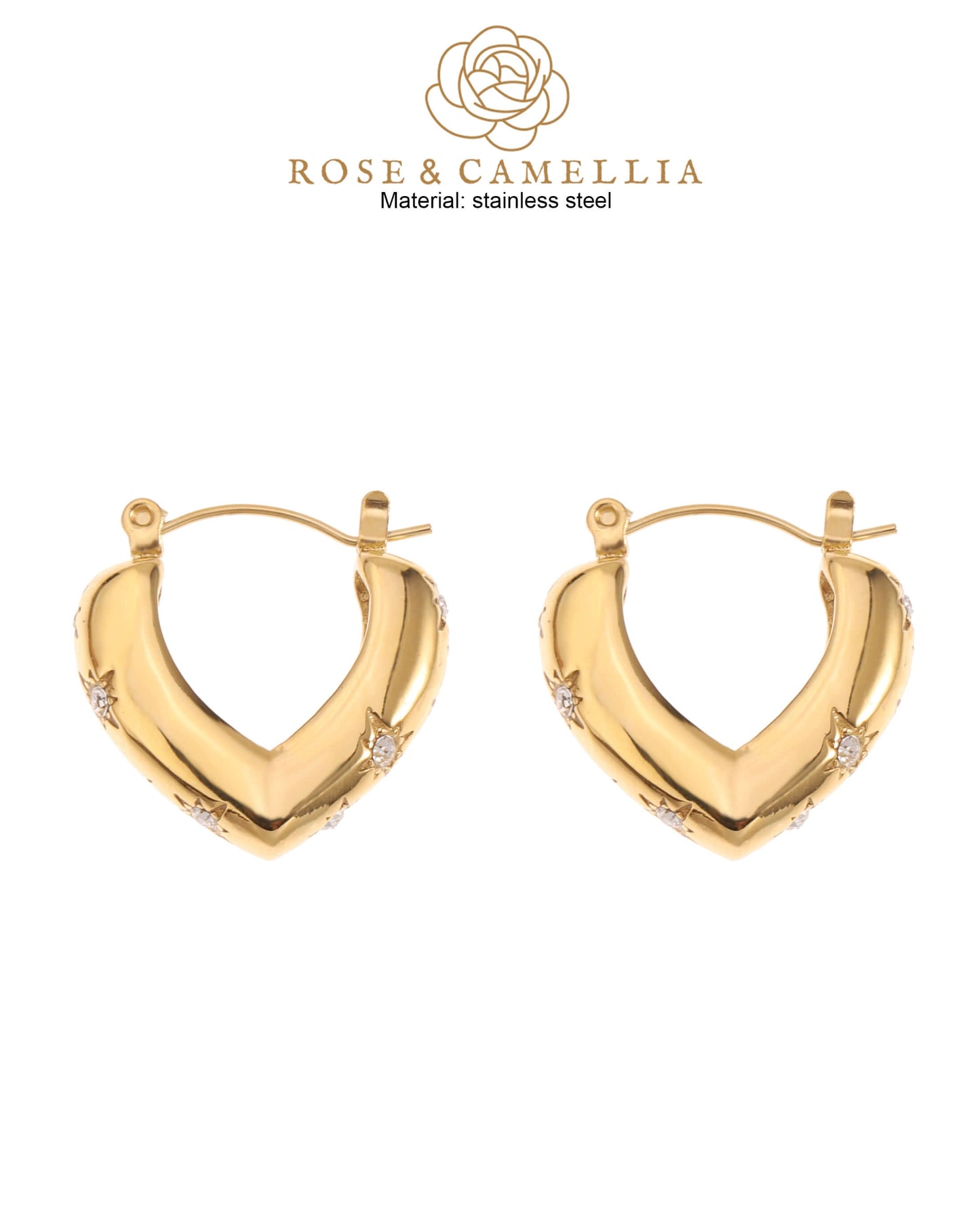 Rose & Camellia Ohrringe Gold