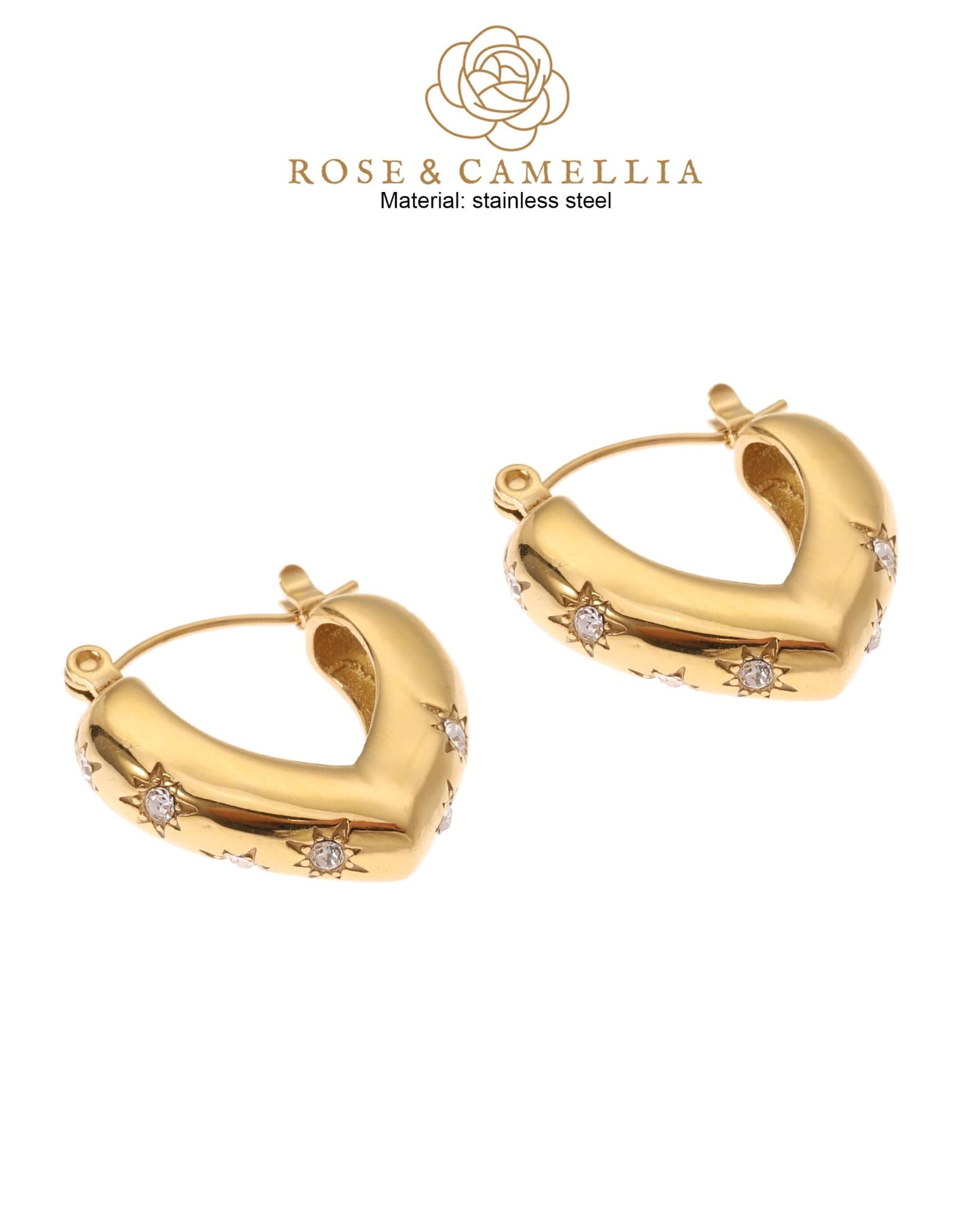Rose & Camellia Ohrringe Gold