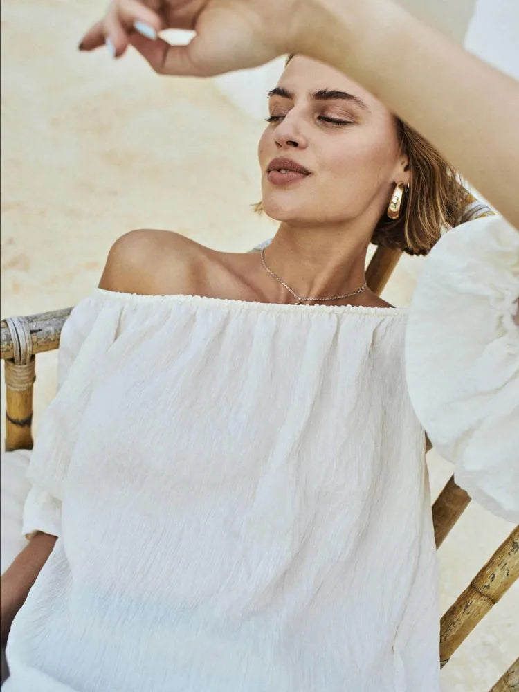 Freequent Blouse DASIA Off shoulder, Off white