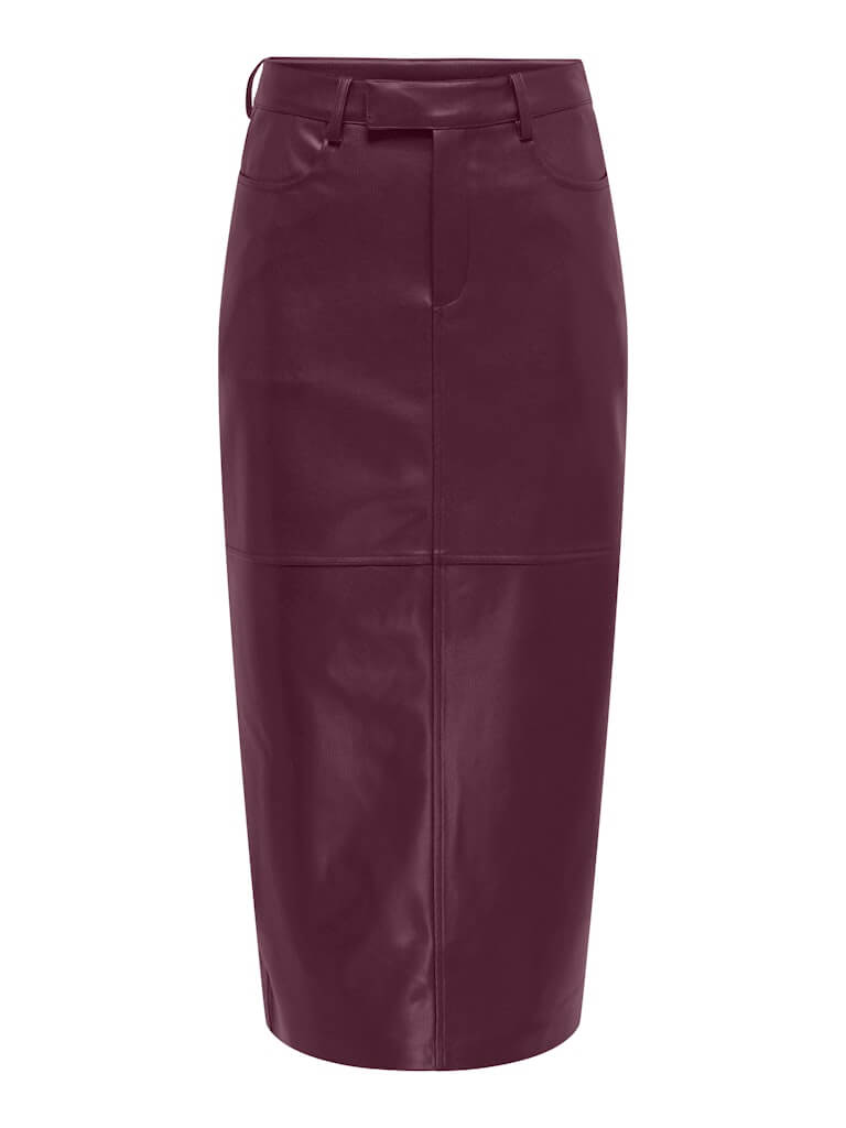 Only Lange Rok VERONA, Mauve Wine