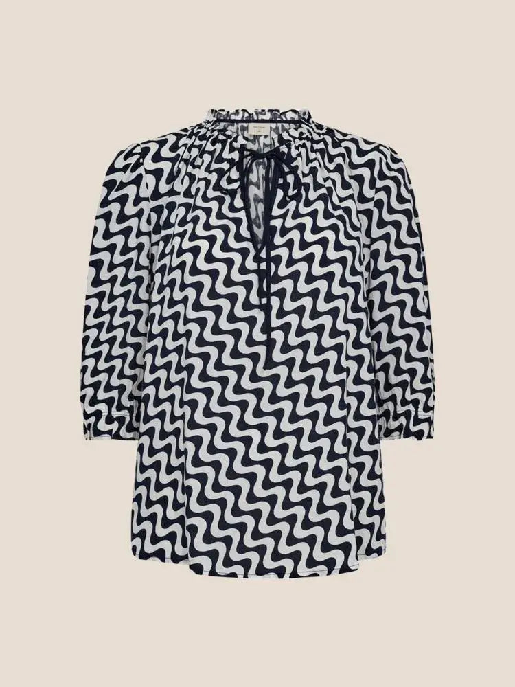 Freequent Blouse ADNEY Star Off White Navy