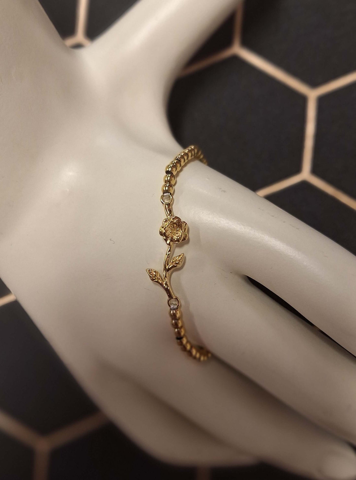Schmuck Rose & Camellia Geburtsblumen-Armband Gold