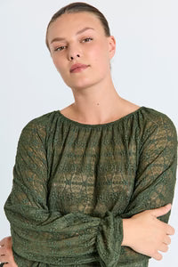 Freequent Blouse, IBENA, Kombu Green