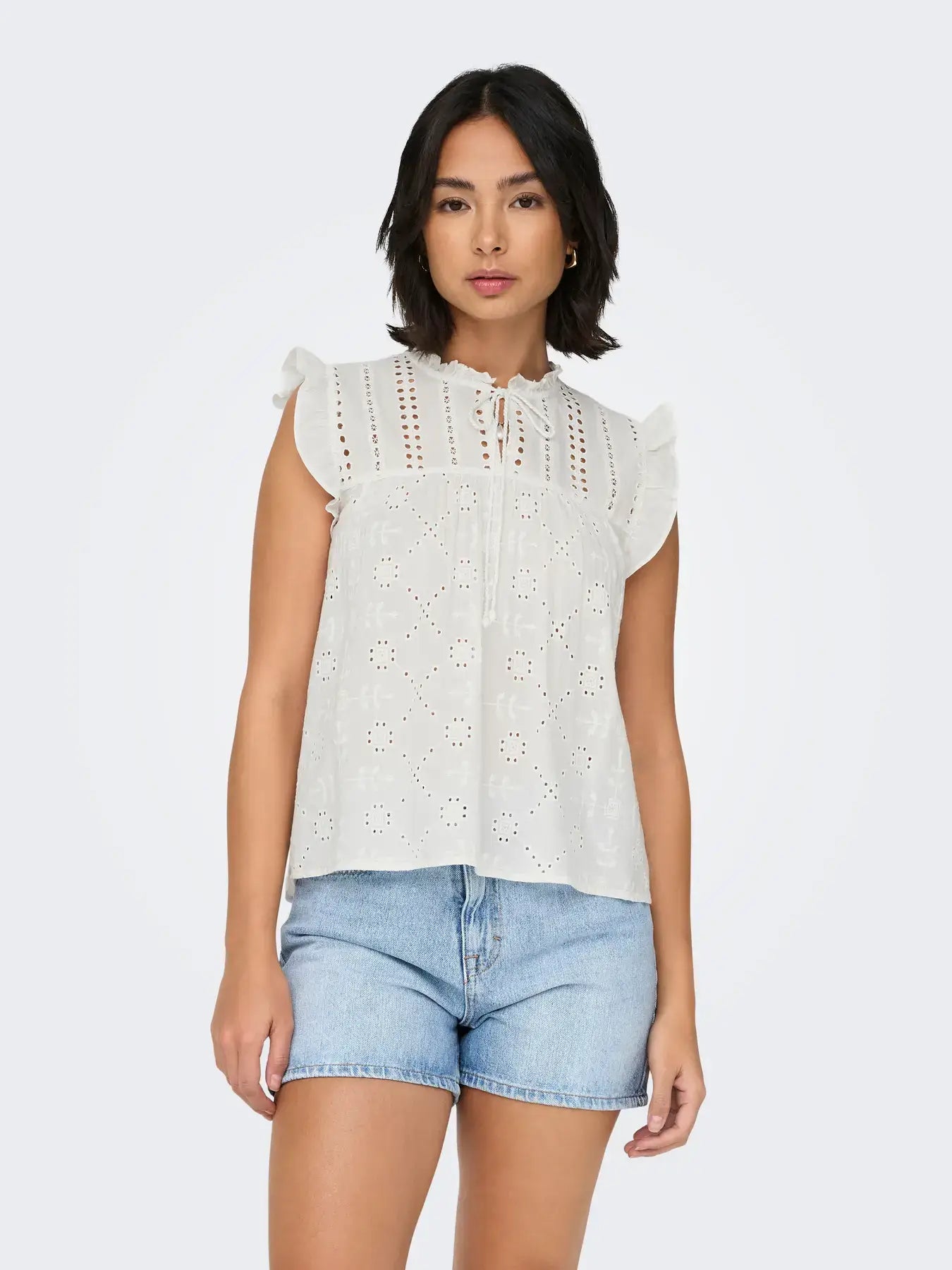 Only Dames Tops-Shirts REVA, Cloud Dancer