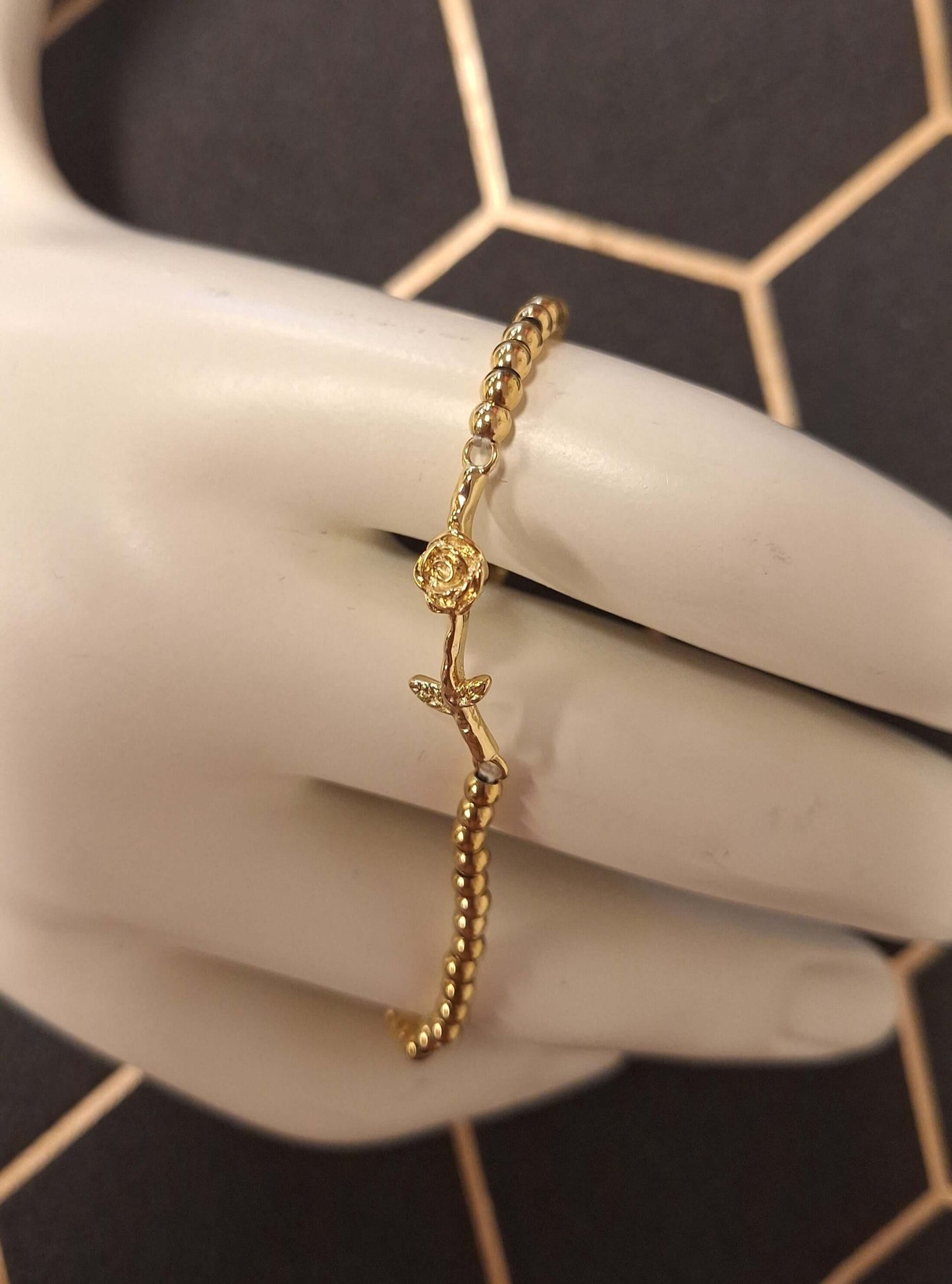 Schmuck Rose & Camellia Geburtsblumen-Armband Gold