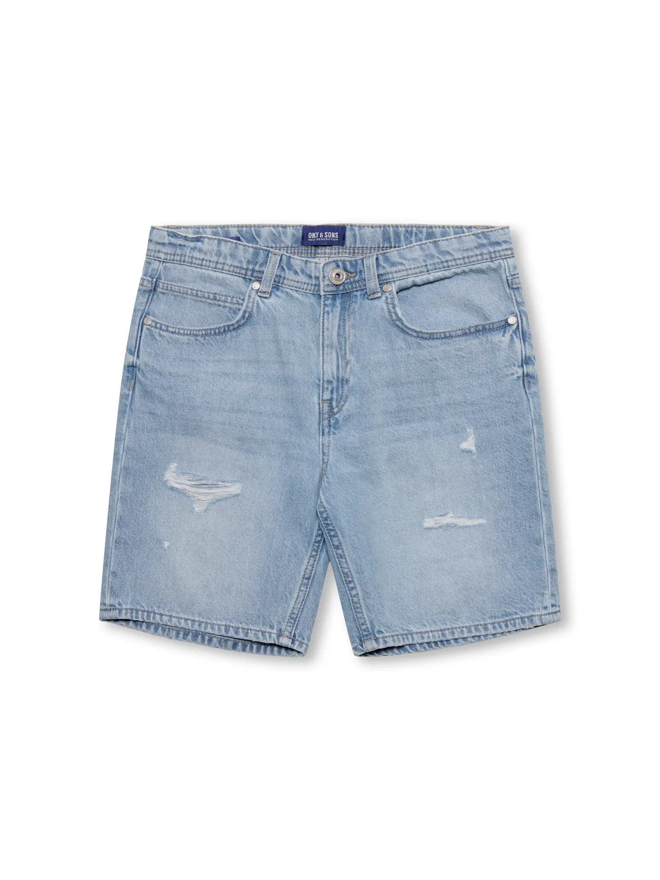 Only & Sons Boys Jeans Short, EDGE, Light Blue Denim