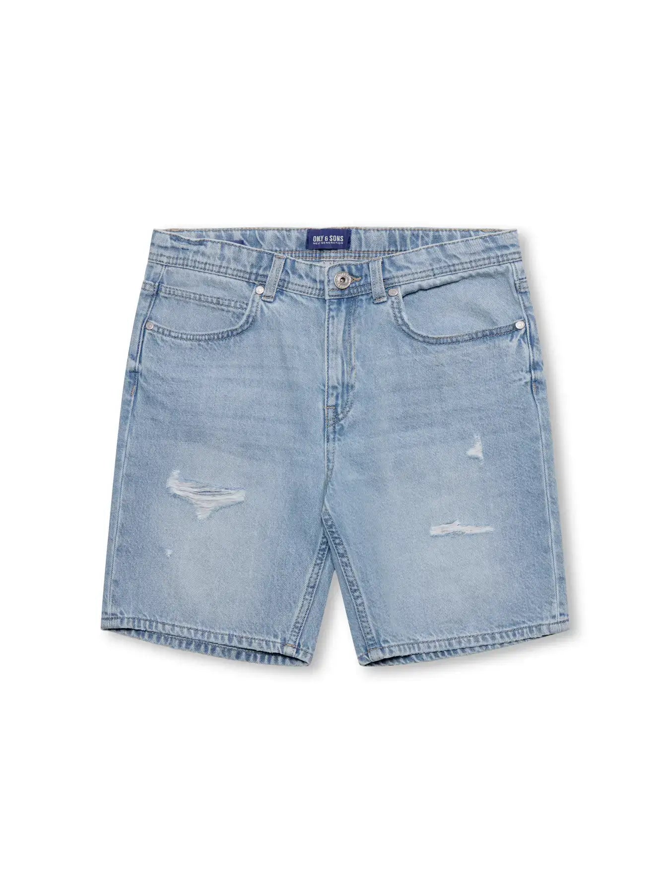 Only & Sons Boys Jeans Short, EDGE, Light Blue Denim