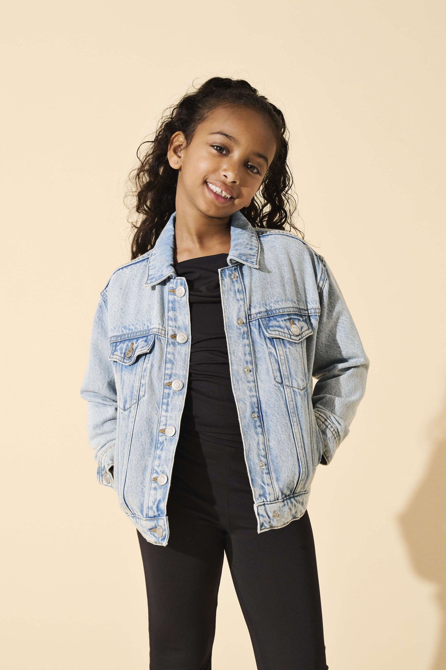 Kids Only Girls Oversize Jeans Jacket BELIEVE, Light Blue Denim