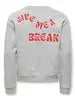 Only Girls Sweater, CAMINE,Light Grey Melange Break/Mars Red