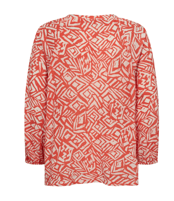 Freequent Blouse NIVA Tofu w. Hot Coral