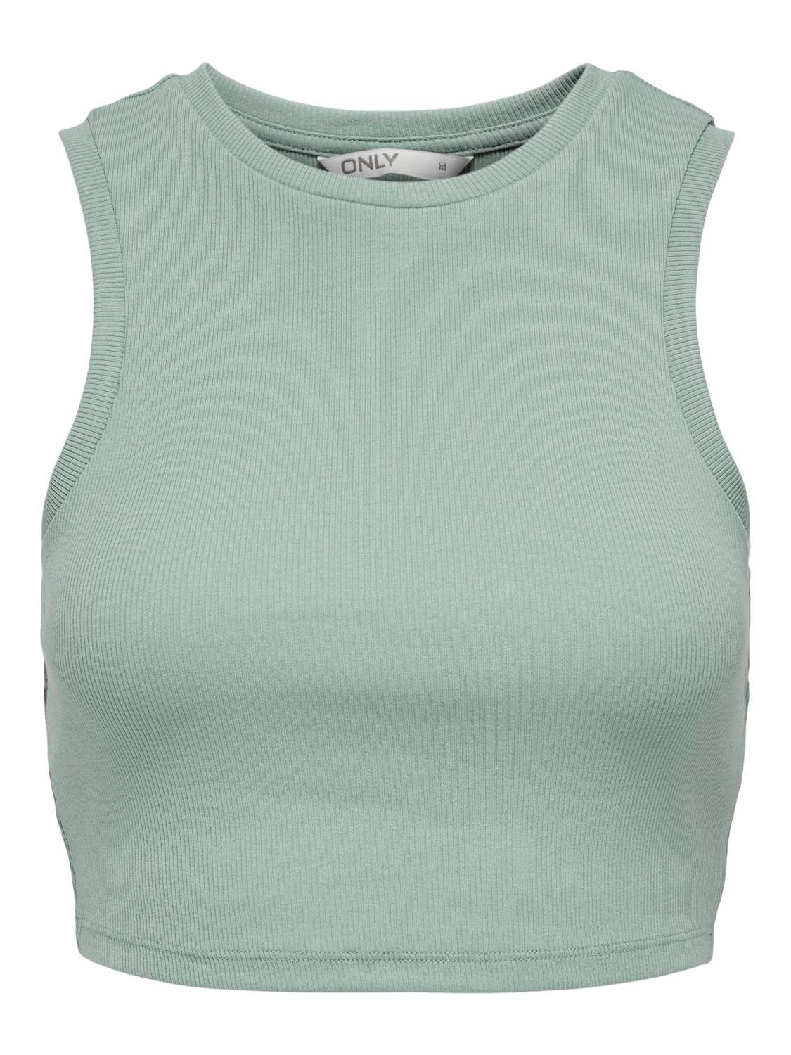 Only Dames Tops-Shirts VILMA Cropped Tank Top, Jadeite