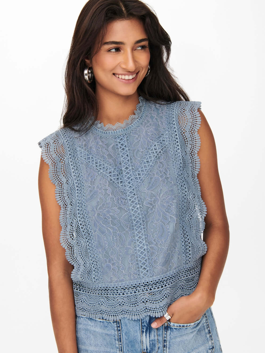Only Dames Tops-Shirts KARO, Soft Chambray