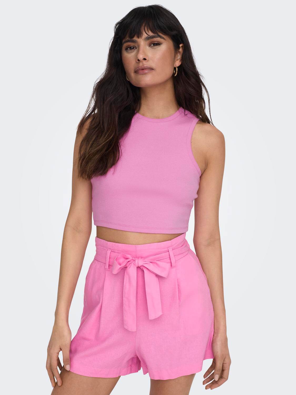 Only Dames Tops-Shirts VILMA Cropped Tank Top,Pink Lady