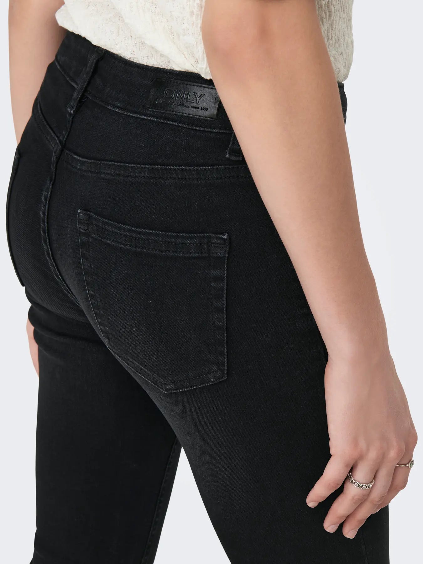 Only Dames Jeans BLUSH Mid Flared, Washed Black