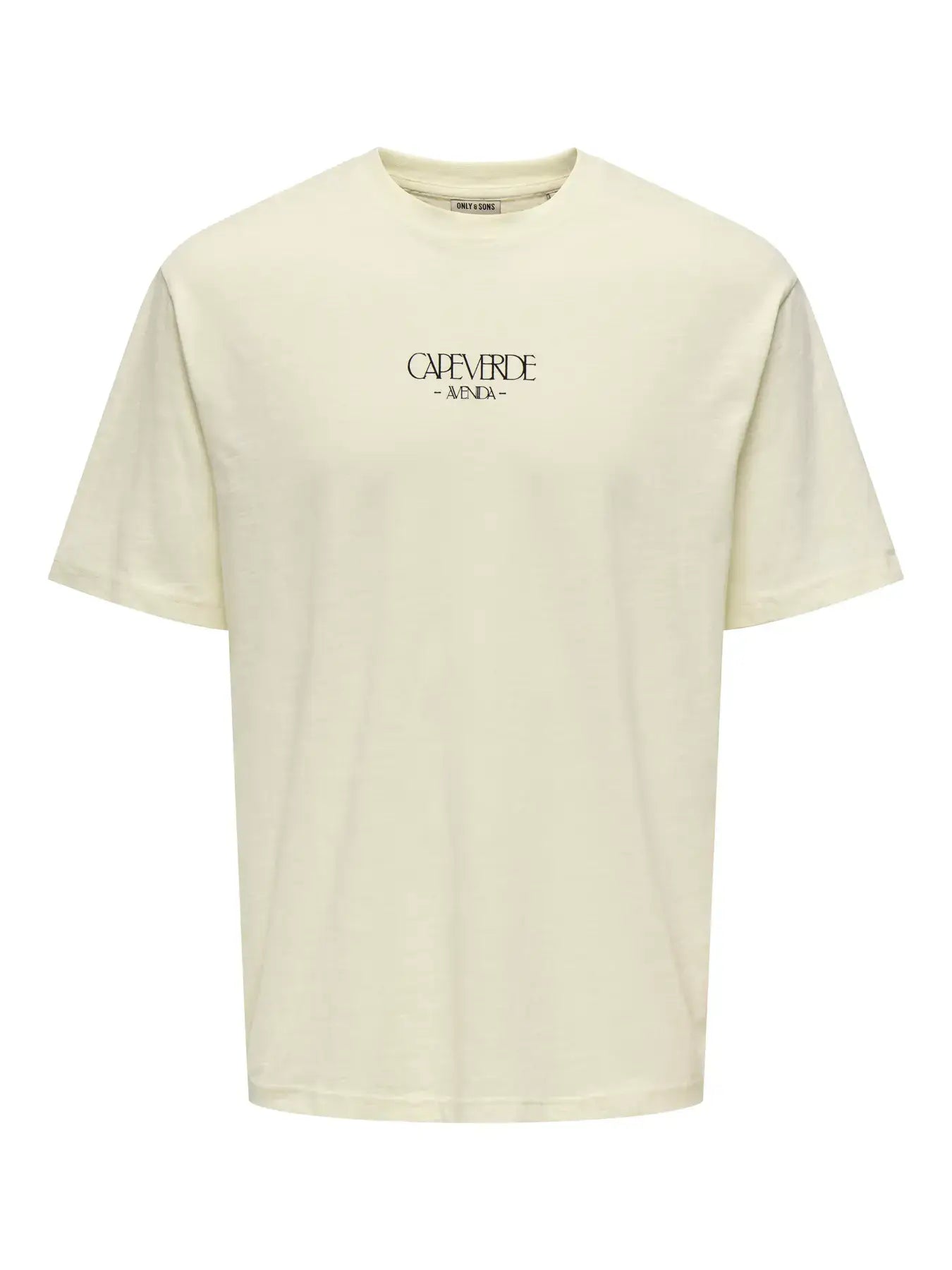 Kids Only & Sons LUIS PALM shirt in sand color, featuring Cape Verde logo, perfect for casual outfits.