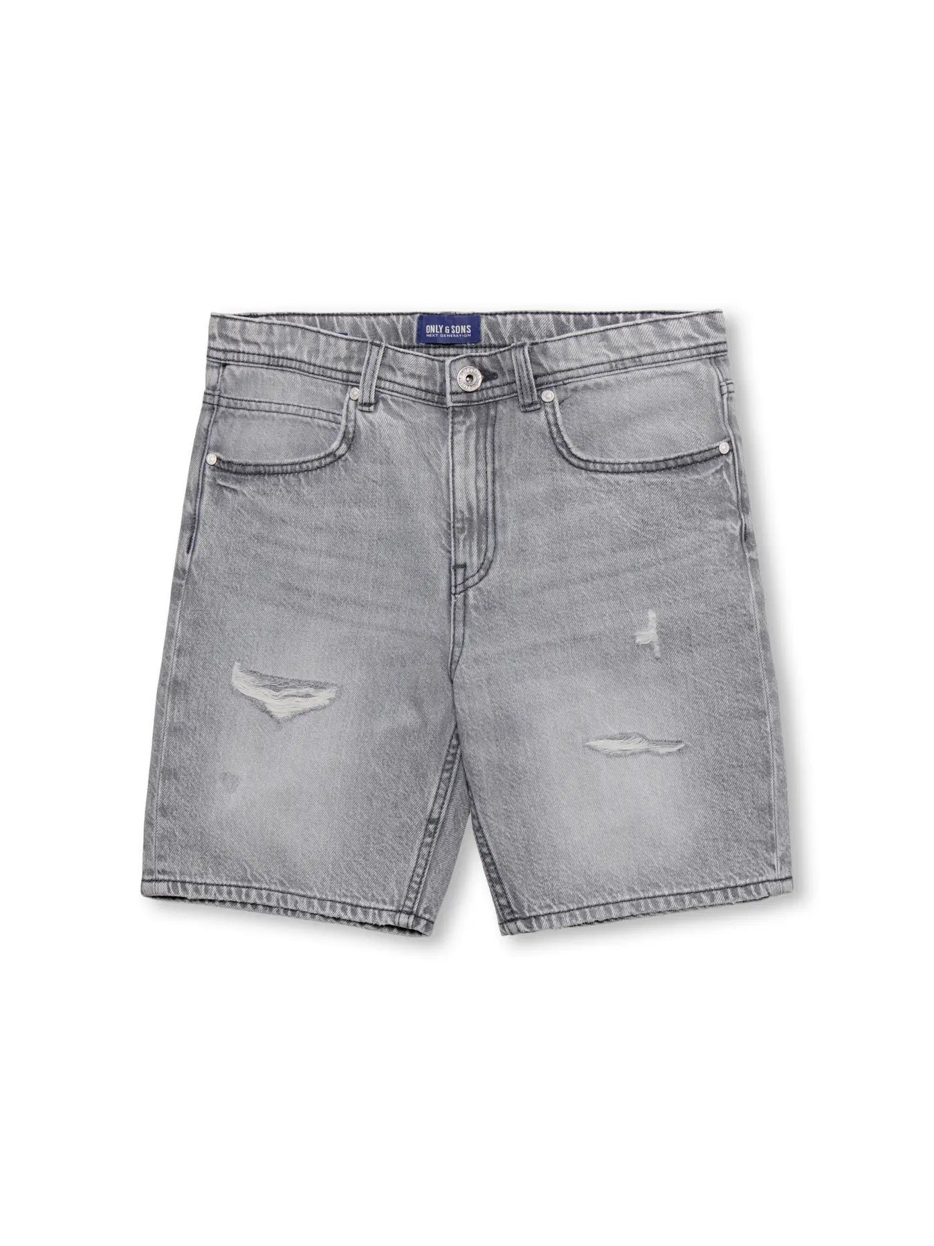 Only & Sons Boys Jeans Short, EDGE, light grey denim