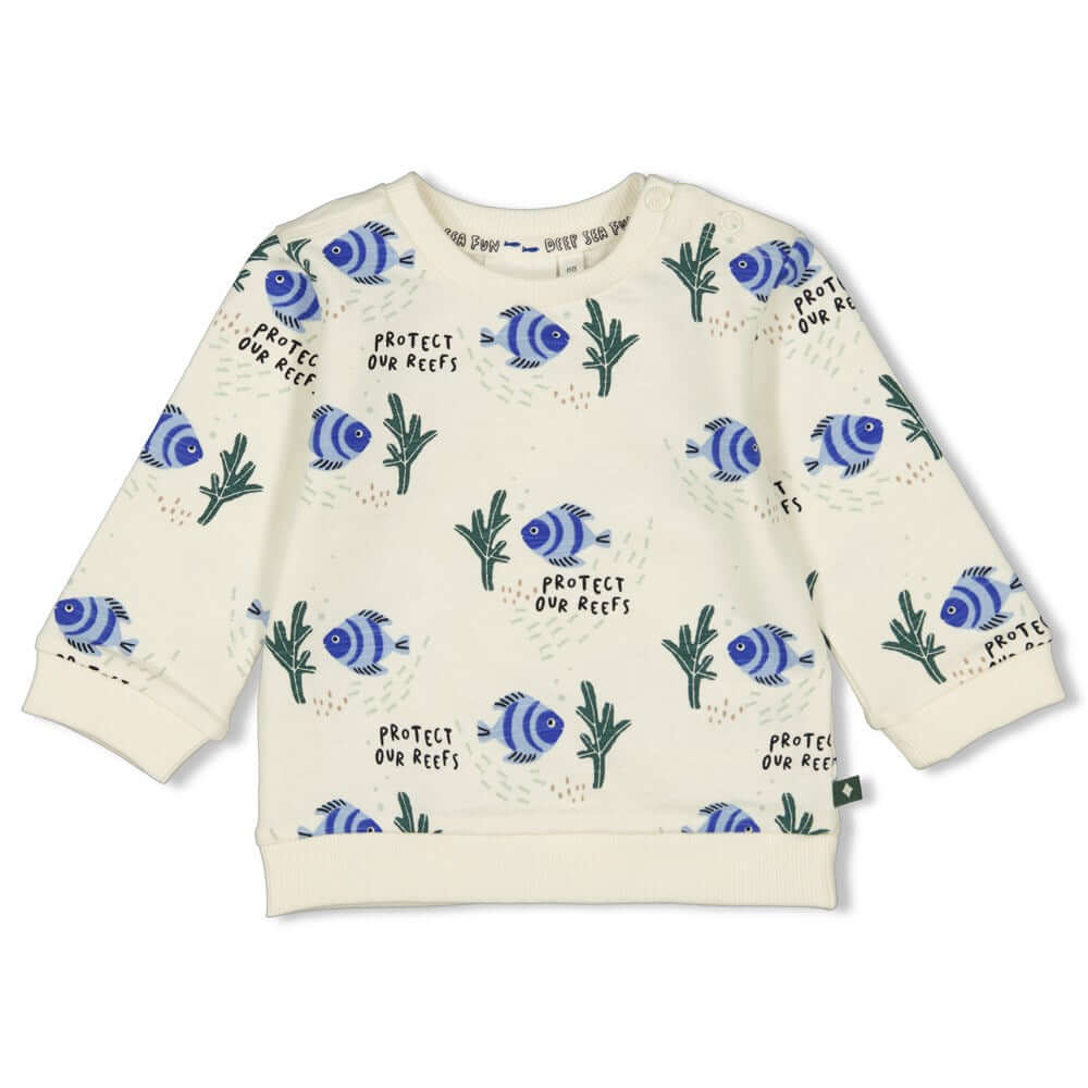 Feetje Pullover Protect Our Reefs Off White