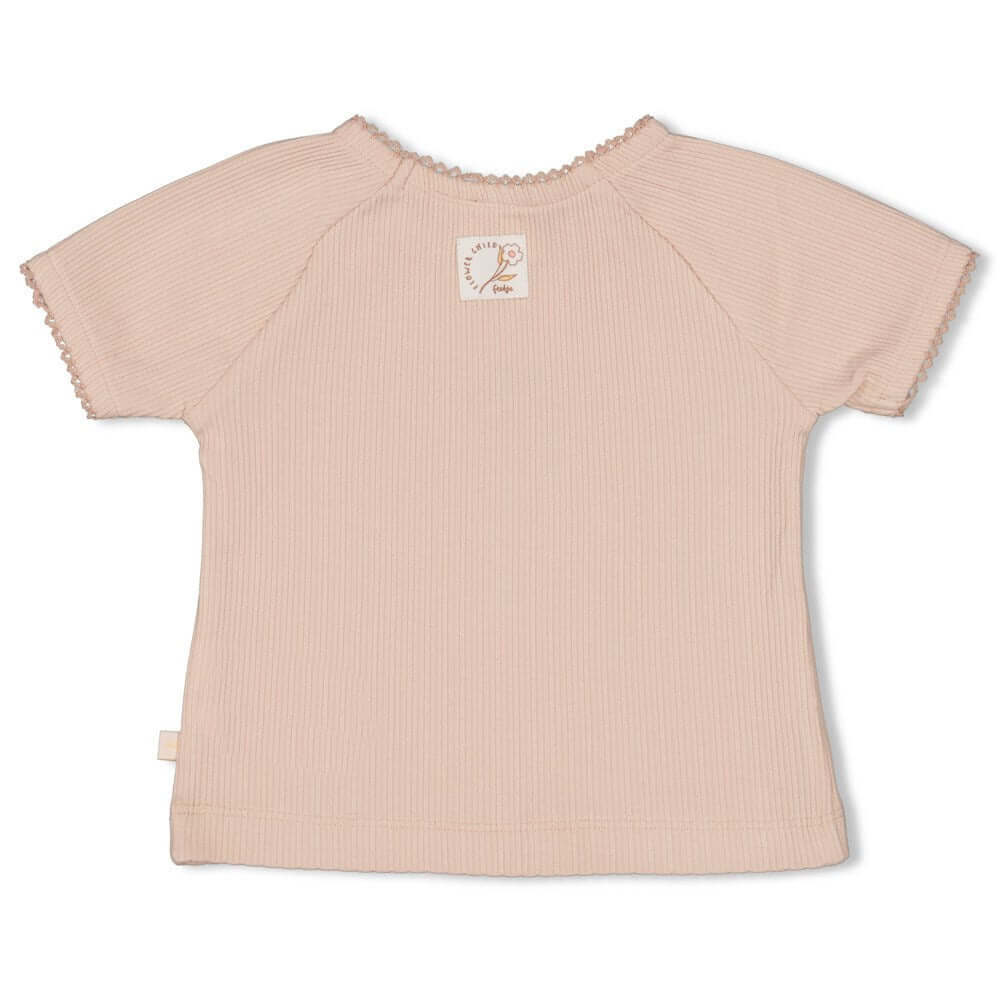 Feetje T-shirt Pointelle Flower Field, Roze