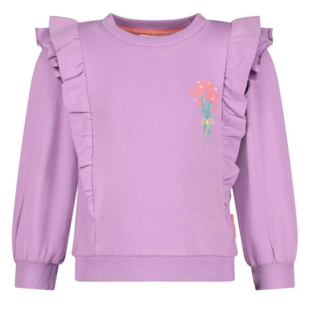 Jubel Sweater Ruches, Picknick Perfect, Lila