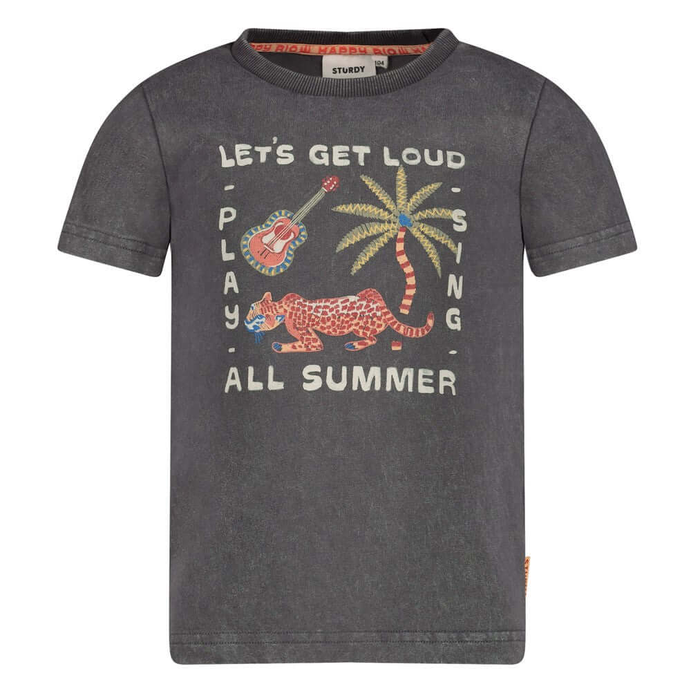 Sturdy T-shirt, Happy Rio, Antraciet
