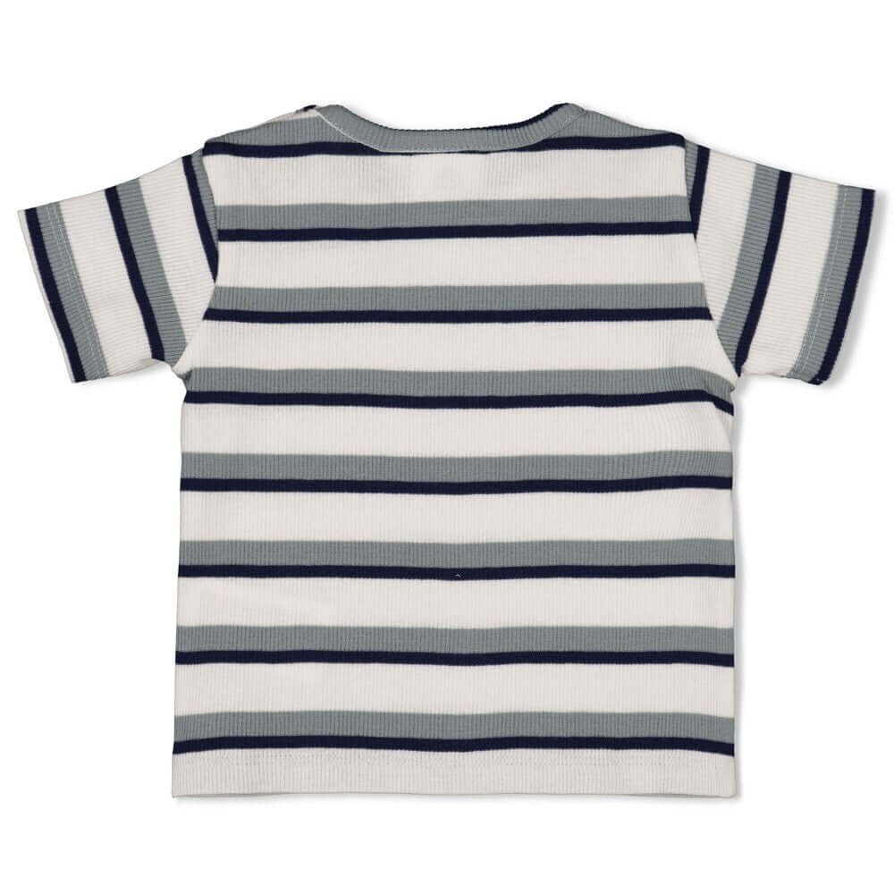 Feetje Jongens, T-shirt rib met streep, Summer Denims, Off White