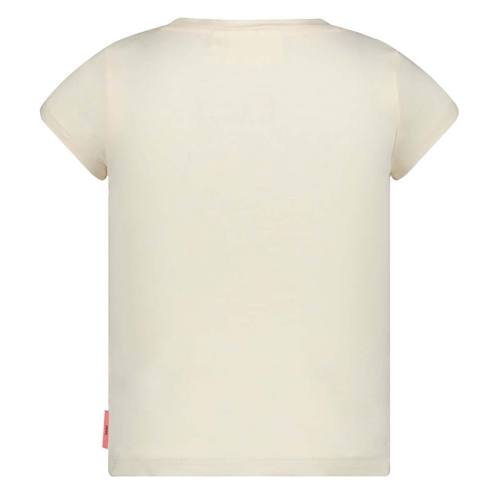 Jubel Meisjes, T-shirt met crochet zakje, Salsa Sunset, Off White