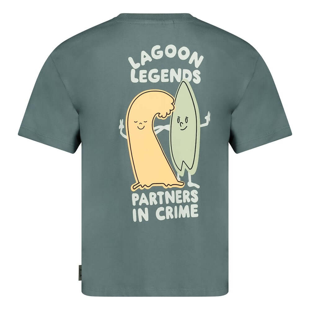 Sturdy Jongens T-shirt oversized, Lagoon Legends, Petrol