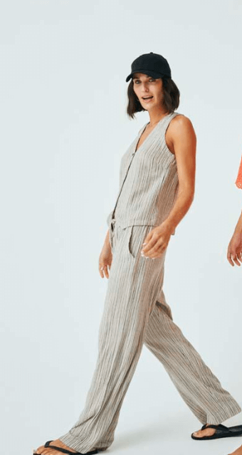 Freequent Gilet LAVARA Yarndued stripe