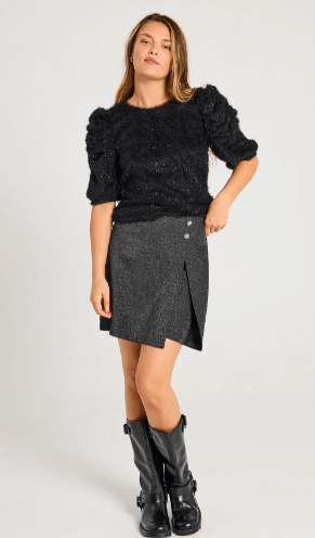 Freequent Glitter Blouse Molurex Black