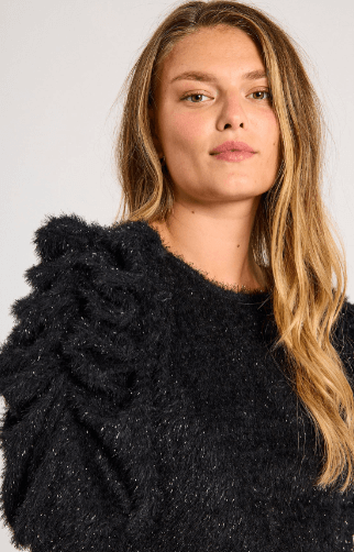 Freequent Glitter Blouse Molurex Black