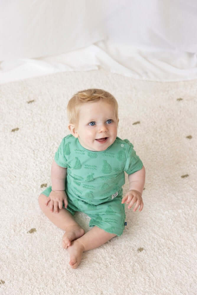 Feetje Jongens, Short AO badstof, Seaside Happiness, Groen