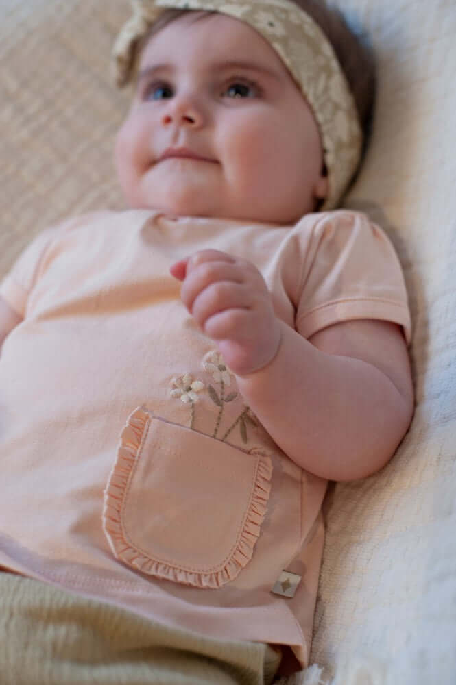 Feetje Meisje, T-shirt, Let Your Dreams Blossom, Perzik